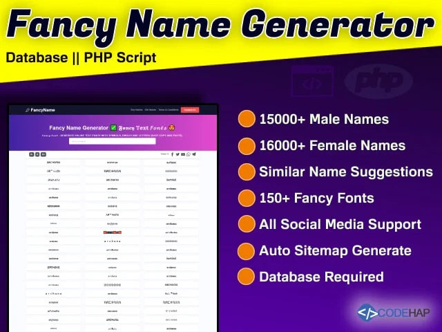 Fancy Name Generator Fancy Fonts PHP Script