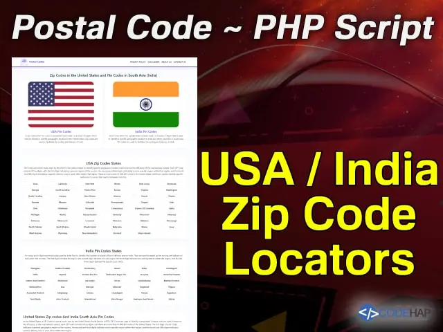 Postal Code Search PHP Script - United States and India