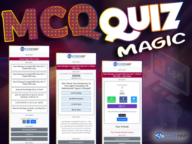 MCQ Quiz Magic Core PHP Script