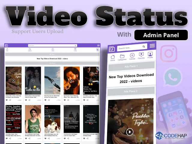 Video Status Php Script With Admin Panel And Users Uploads