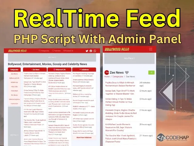 RealTime Feed PHP Script with Admin Panel