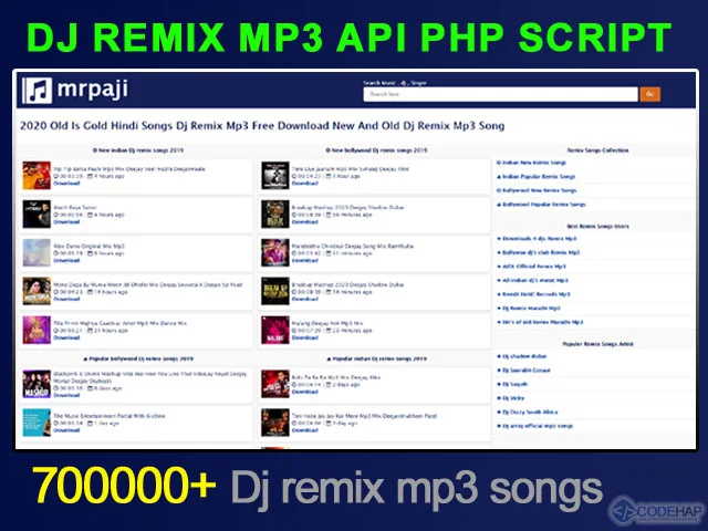 thumb Dj Remix Mp3 Api Php Script (Hearthis) No DATABASE