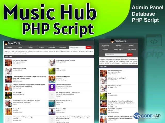 Music Audio Songs Hub PHP Script