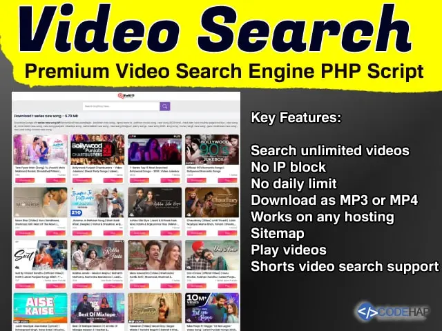Premium Video Search Engine PHP Script