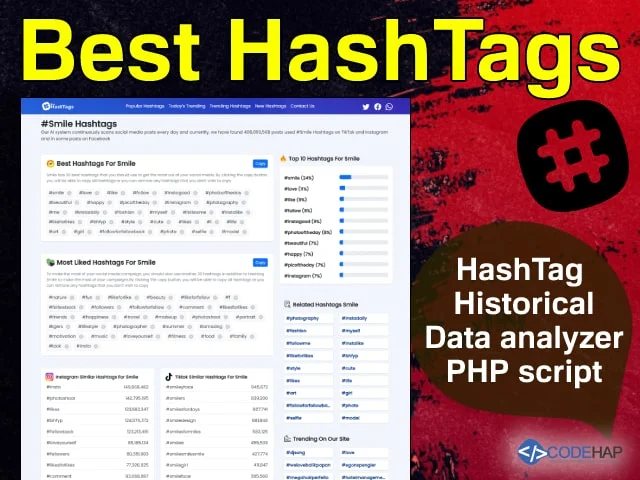 thumb Best HashTags || HashTag Historical Data Analyzer PHP Script
