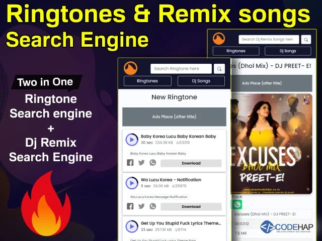thumb Ringtones And Dj Remix Songs Search Engine Php Script