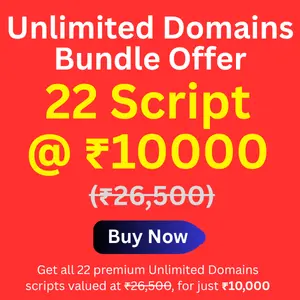 Unlimited Domains Bundle Offer 22 Script @ ₹10000 (₹26,500)